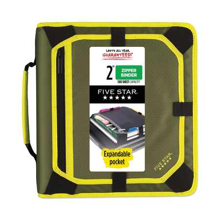 Five Star Zipper Binder and Expansion Panel, 3 Rings, 2" Capacity, 11 x 8.5, Assorted 29052